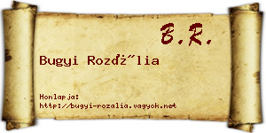 Bugyi Rozália névjegykártya